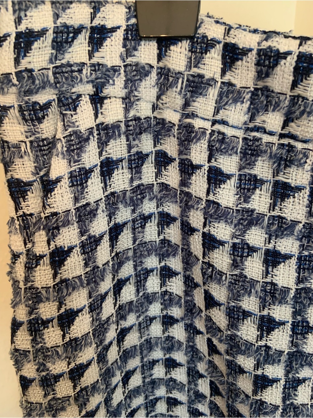 LOFT Navy and White Houndstooth Mini Skirt - Picture 4 of 6